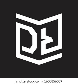 DR Logo Emblem Monogram With Shield Style Design Template Isolated On Black Background