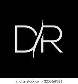 dr logo icon design template sign Creative and Minimalist Logo Design of Letter RD DR black colour background