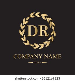 dr logo initial letter luxury royal logo. template symbol. modern golden luxury logo. abstract monogram vector letter mark brand fashion. icon  business monogram boutique font Clothing minimalist.