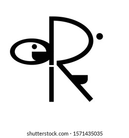 DR Logo Monochrome Vector Illustration