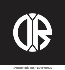 Monograma de logotipo DR con estilo de cinta circular