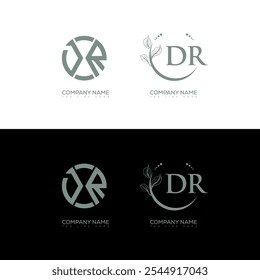 DR minimalist and classic logo set design. DR monogram circle shape vector. DR unique design.
