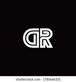 logotipo de monograma DR con plantilla de diseño de línea abstracta