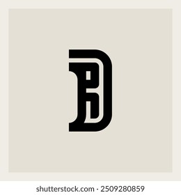 DR Monogram: Sleek Fusion of Letters - Minimalist Logo Design for Modern Brands. Versatile Black on Beige Icon Perfect for Business Cards, Packaging and Digital Branding. Make Your Mark!