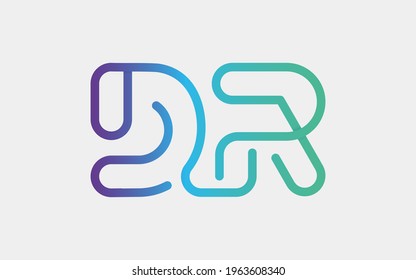 DR Monogram tech with a monoline style. Looks playful but still simple and futuristic. A perfect logo for your tech company or any futuristic design project.