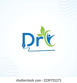 Dr people health green creative modern premium logo design vector template