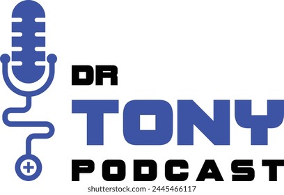  Dr. podcast health and microphone, Stethoscope vector logo, podcast logo, microphone logo