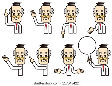Dr. pose a variety of descriptions pointing