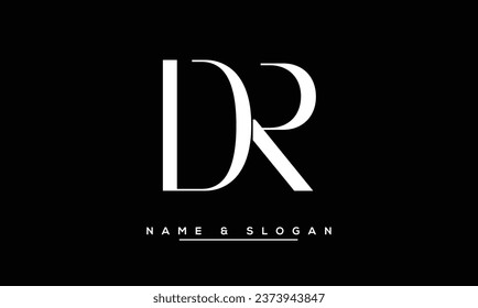 Monograma del logotipo de las letras abstractas de DR