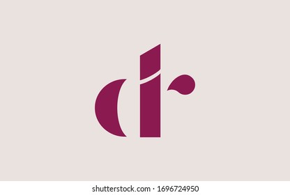 dr or rd and d or r Letter Initial Logo Design, Vector Template 