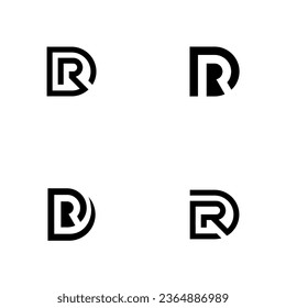  DR or RD set initial letter logo design