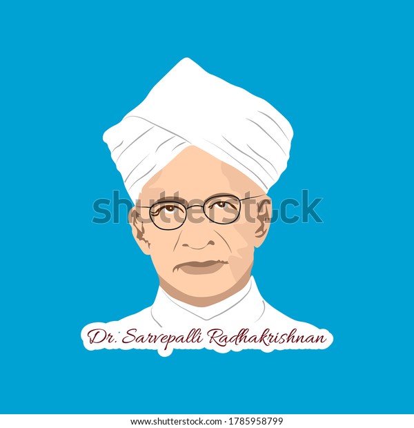 Dr Sarvepalli Radhakrishnan Portrait Second President Stock Vector 