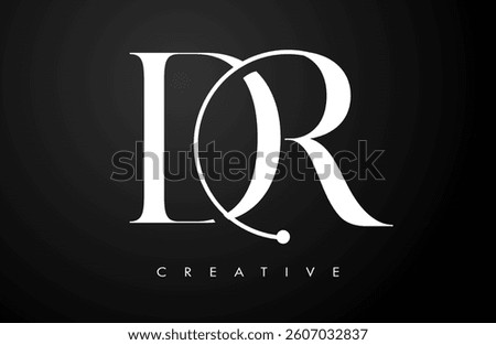 DR Serif letter Logo Design. Elegant dr vector alphabet letters concept symbol Illustration