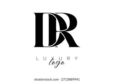 Logotipo de tipografia de monograma de letra serial DR para identidade de marca premium elegante