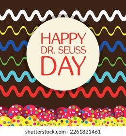 Dr. Seuss Day . Design suitable for greeting card poster and banner