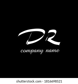 DR Signature initial logo template vector