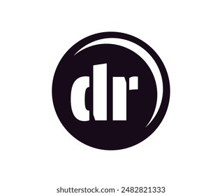 DR sport emblem or team logotype. Ball logo with a combination of Initial letter D and R for balls shop, sports company, training, club badge. Vector illustration.