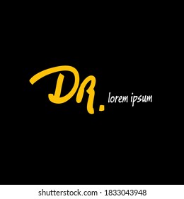 Dr tagline initial letter logo vector template sign symbol icon