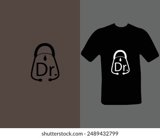 Dr. t-shirt design. doctor, practitioner,  t-shirt design template, speech.