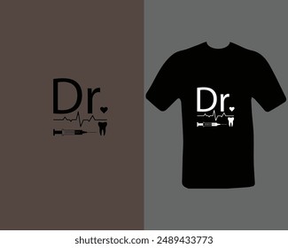 Dr. t-shirt design. doctor, practitioner,  t-shirt design template, speech.