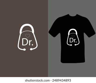 Dr. t-shirt design. doctor, practitioner,  t-shirt design template, speech.