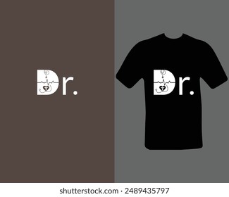 Dr. t-shirt design. doctor, practitioner,  t-shirt design template, speech.