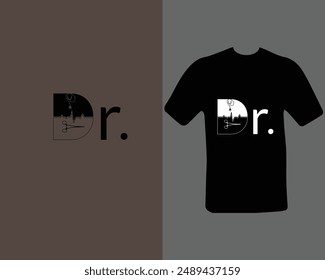 Dr. t-shirt design. doctor, practitioner,  t-shirt design template, speech.