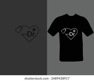 Dr. t-shirt design. doctor, practitioner,  t-shirt design template, speech.