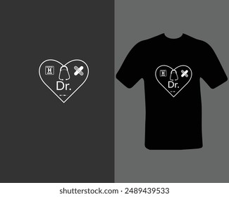 Dr. t-shirt design. doctor, practitioner,  t-shirt design template, speech.