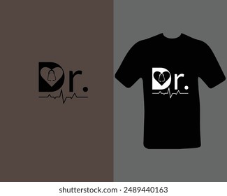 Dr. t-shirt design. doctor, practitioner,  t-shirt design template, speech.