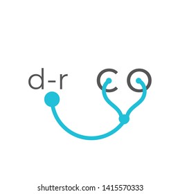 D-r vector logo. Doctor icon. Stethoscope logo