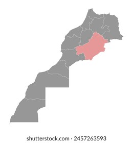 Draa Tafilalet map, administrative division of Morocco. Vector illustration.