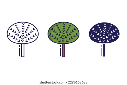 dracaena cinnabari line and solid illustration icon