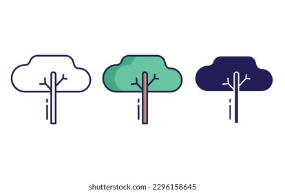 dracaena draco line and Solid Icono