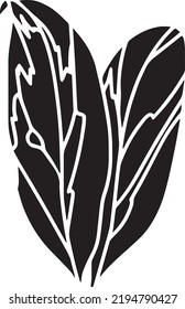 
Dracaena Vector Stencil, black and white