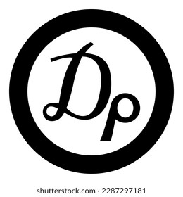 Drachma symbol current currency Greece sign money GRD monetary greek icon in circle round black color vector illustration image solid outline style