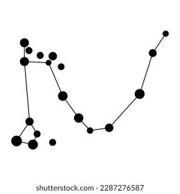 Draco constellation map. Vector illustration.