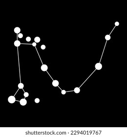 Draco constellation map. Vector illustration.