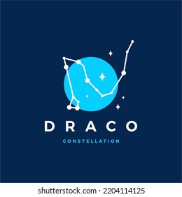 Draco Star Constellation The Dragon Logo Vector Icon Illustration