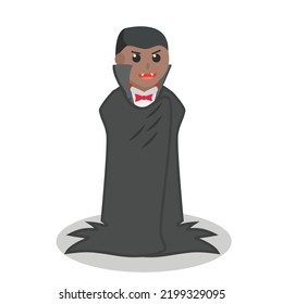 Dracula African Cover His Body With Cloak design character on white background