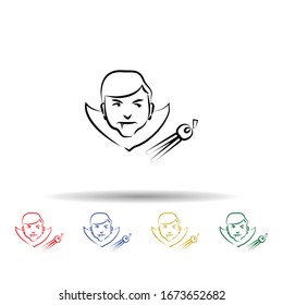 Dracula avatar multi color icon. Simple thin line, outline vector of mobile concept icons for ui and ux, website or mobile application