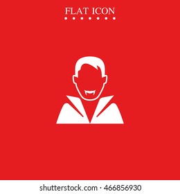 Dracula avatar. Vampire in costume icon.