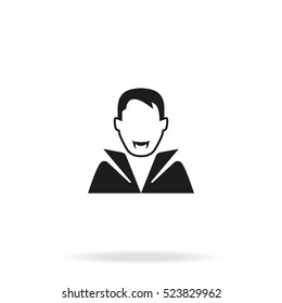 Dracula avatar. Vampire in costume icon.
