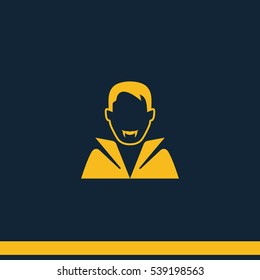 Dracula avatar. Vampire in costume icon.