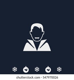 Dracula avatar. Vampire in costume icon.