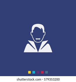 Dracula avatar. Vampire in costume icon.