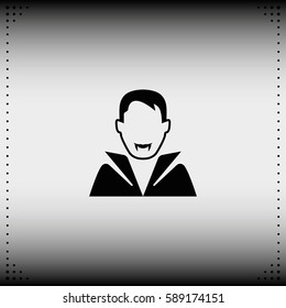 Dracula avatar. Vampire in costume icon.