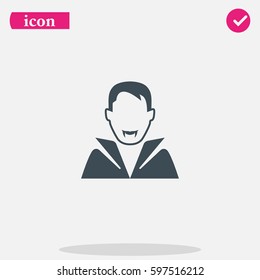 Dracula avatar. Vampire in costume icon.