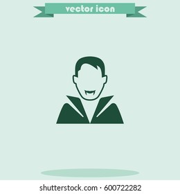 Dracula avatar. Vampire in costume icon.