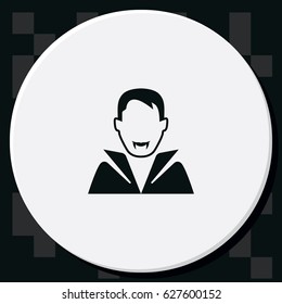 Dracula avatar. Vampire in costume icon.